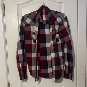American Eagle Outfitters Red and Blue Plaid Shirt